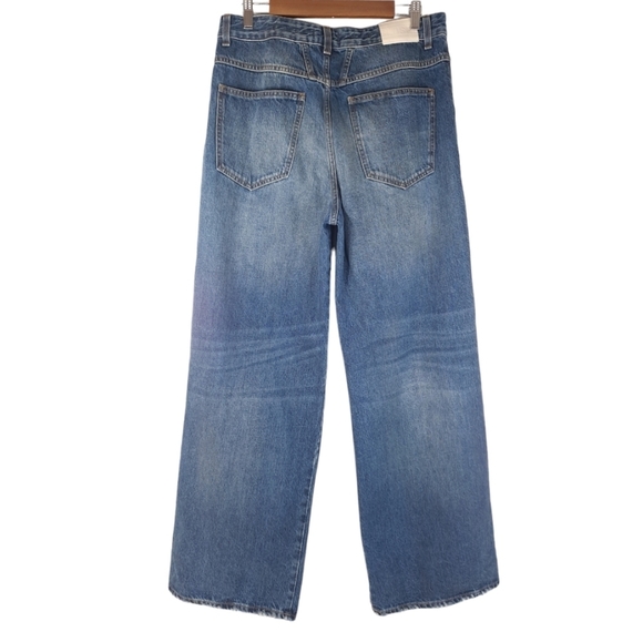 Free People CLOSED Nolin Relaxed Fit Distressed Blue Jeans Wide-Leg Italy Sz 31 - Picture 8 of 16